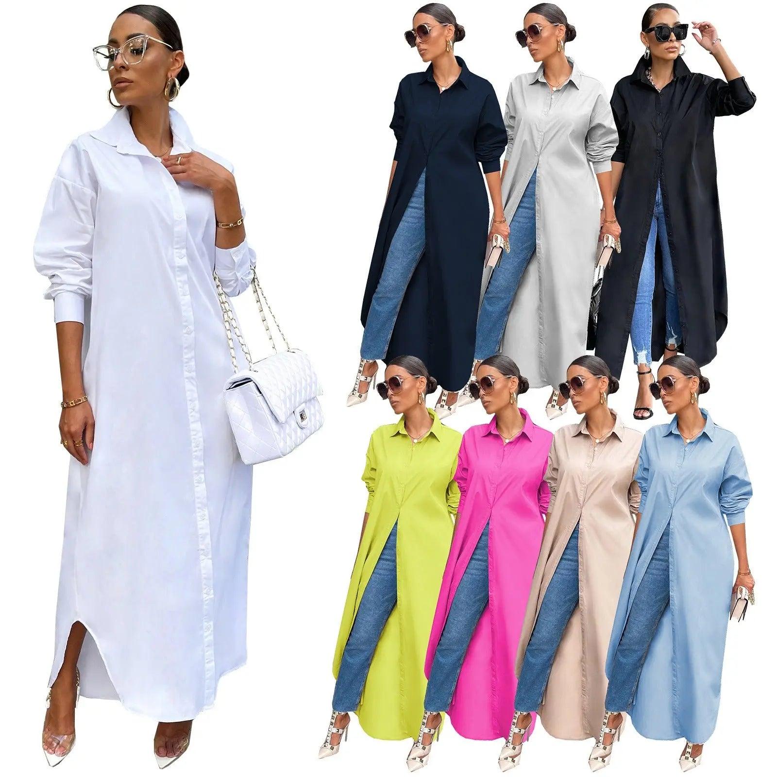Women Casual Long Shirt Dresses eprolo