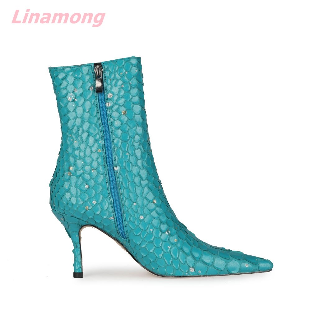 Autumn Brand Design Women Bling Boots Pointed Toe