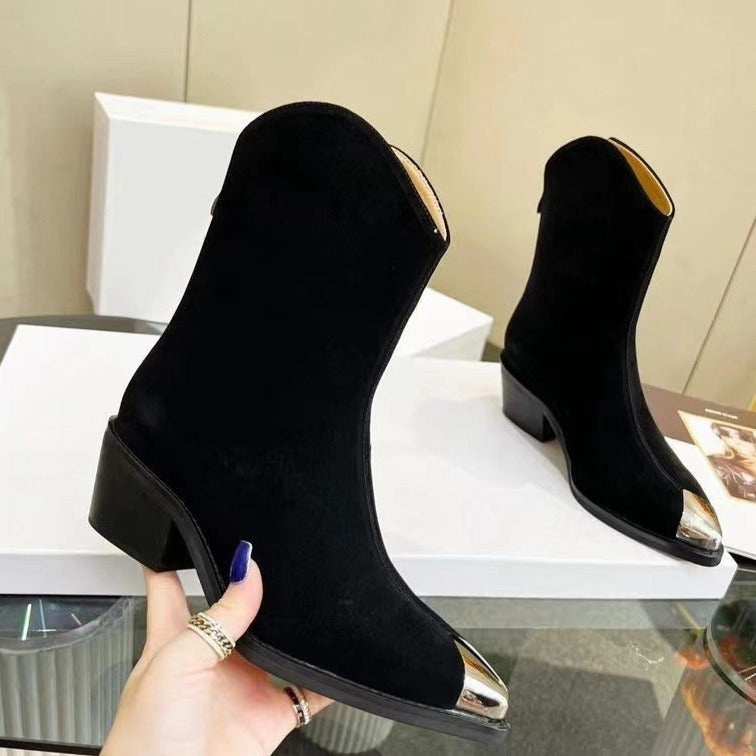 Chelsea Boots Metal Toe Back Zip Short