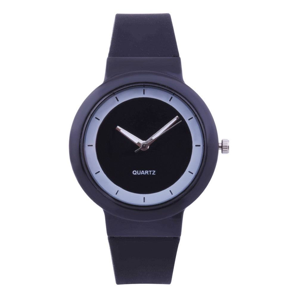 Woman Fashion Silicone Band Analog Quartz Round Watch