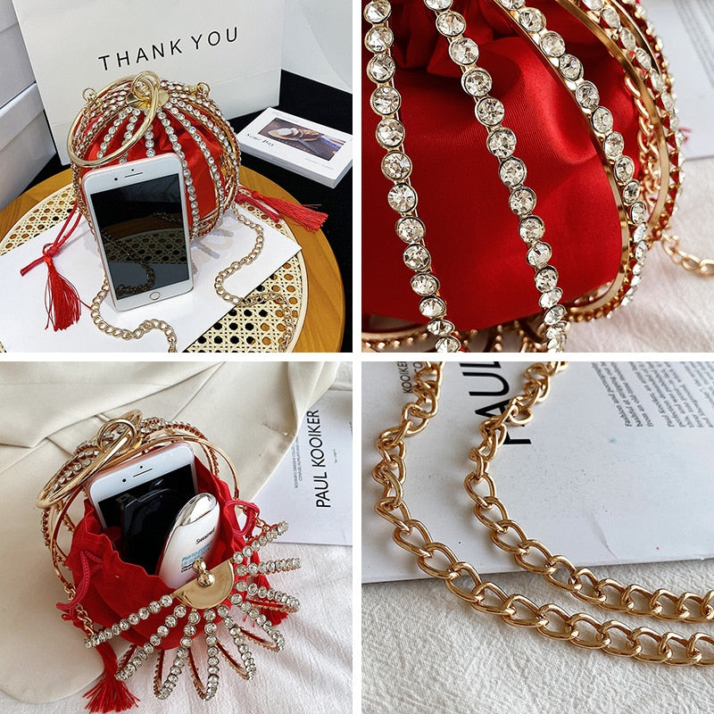 Luxurious Diamond Pearl Flower Metal Ball