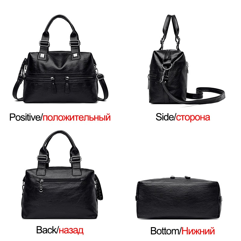 Large Capacity Latest Sheepskin Leather Women's Handbag