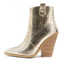 MStacchi Gold Snake Print Ankle Boots eprolo