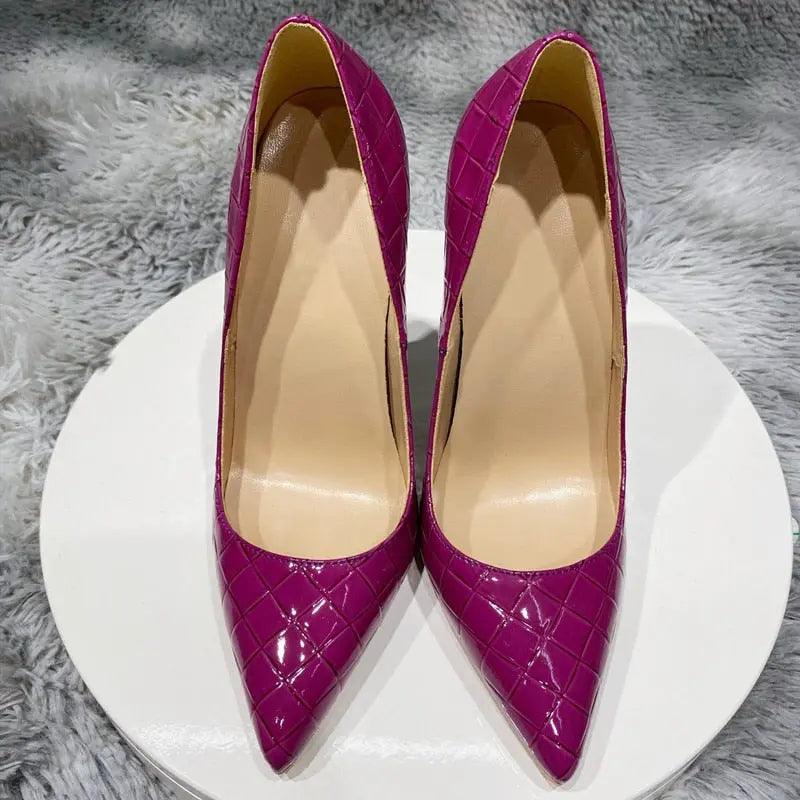 Tikicup Purple Croc-Effect Sexy High Heels eprolo