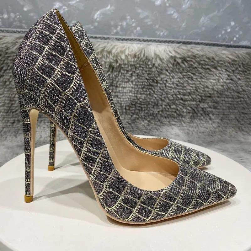 Tikicup Glitter Embossed Crocodile Effect Green Pointy Toe eprolo