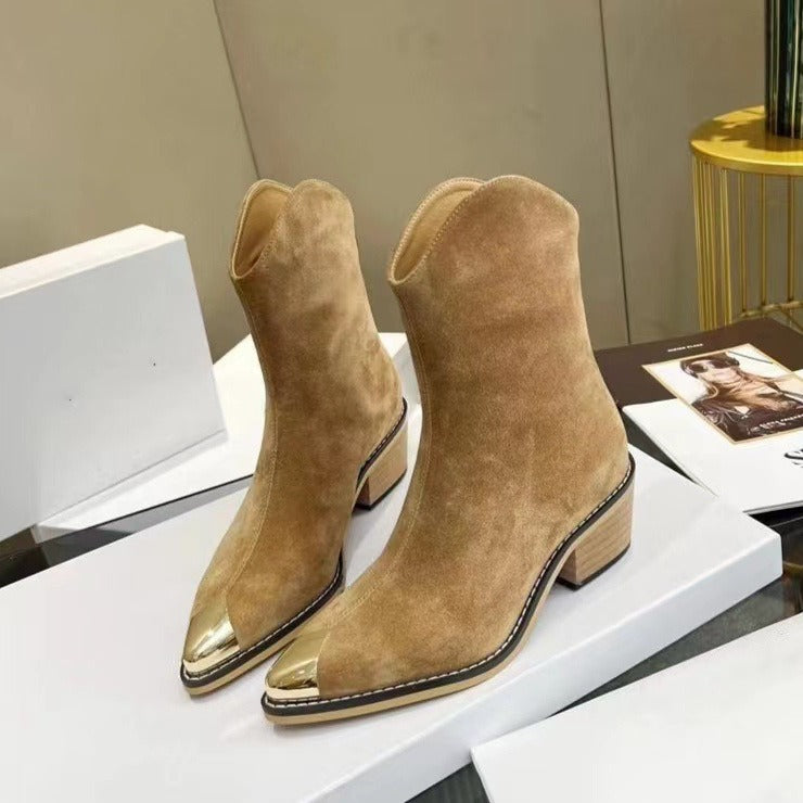 Chelsea Boots Metal Toe Back Zip Short