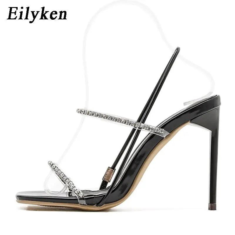 New Back Strap Sandals Crystal Rhinestone Stiletto High Heels eprolo