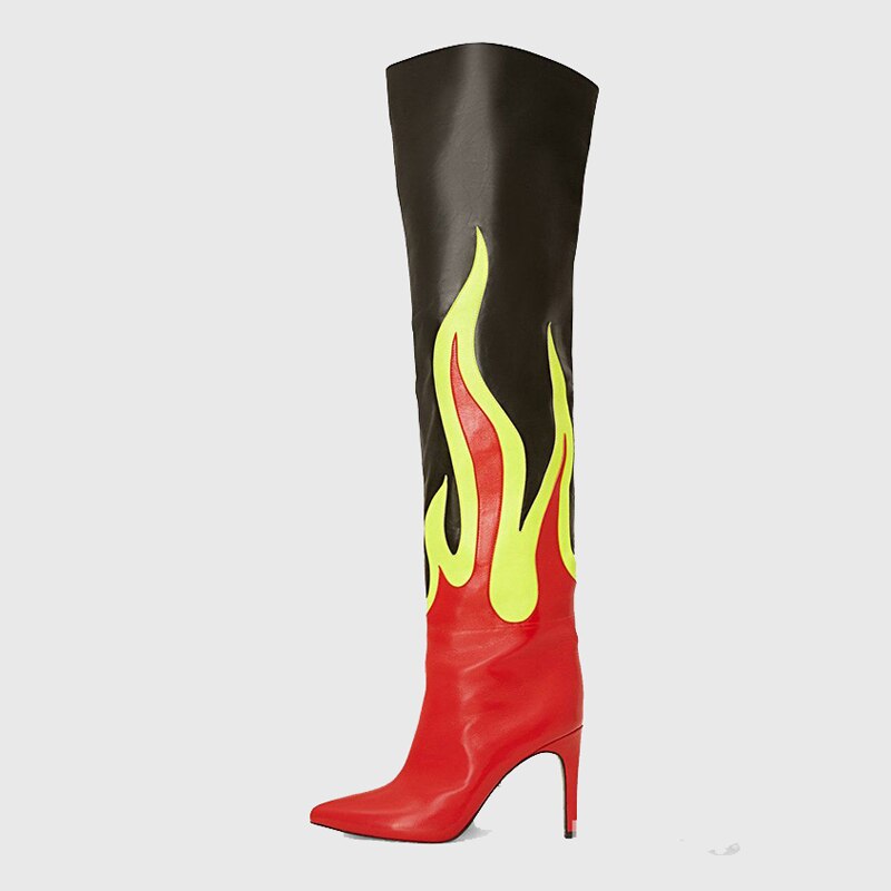 Women Over The Knee High Boots Pointed Toe Stilettos Heels Back Zipper
