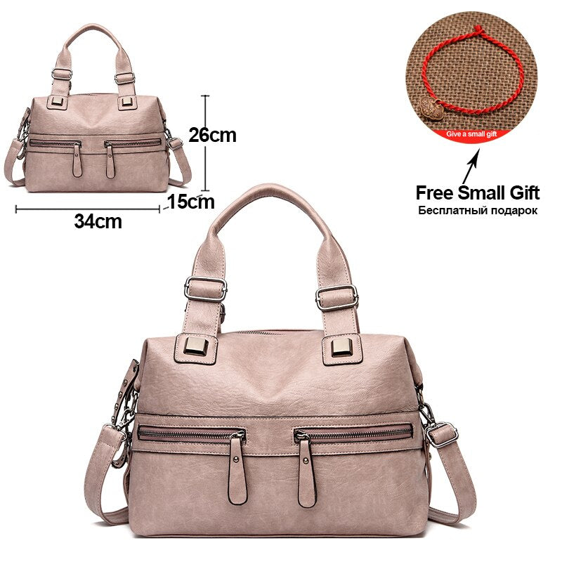 Large Capacity Latest Sheepskin Leather Women's Handbag