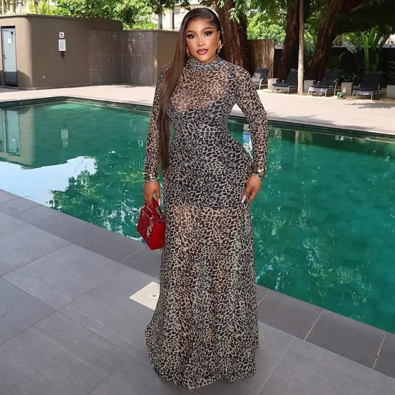 High Neck Long Sleeve Thin Dress Versatile eprolo