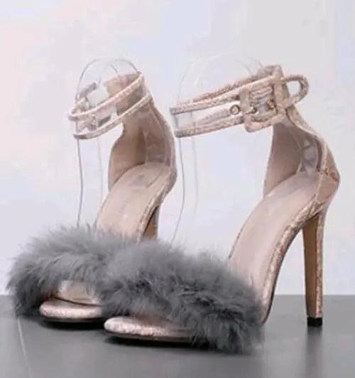 Women Pumps Snake Black High Thin Heels Ankle Strap Platform eprolo