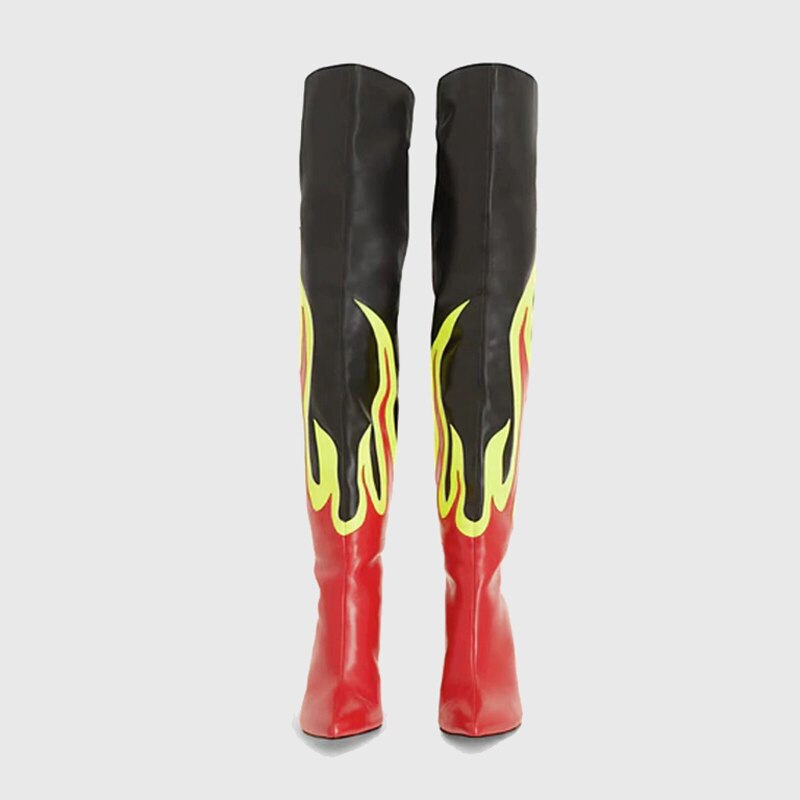 Women Over The Knee High Boots Pointed Toe Stilettos Heels Back Zipper