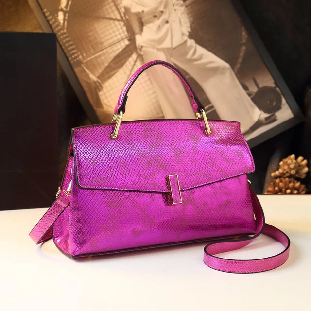 Snake Print Leather Luxury Fashion bag