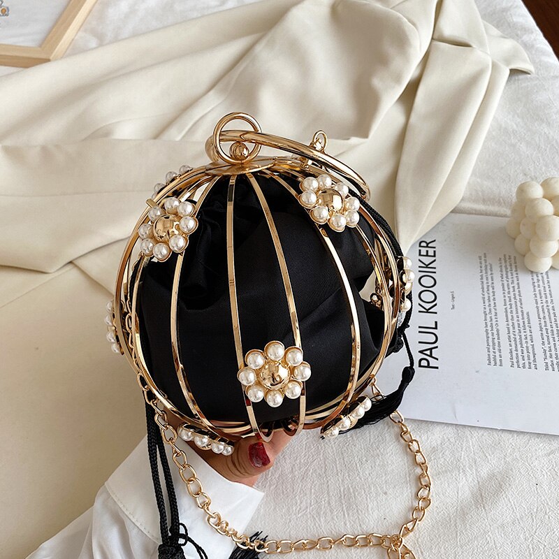 Luxurious Diamond Pearl Flower Metal Ball