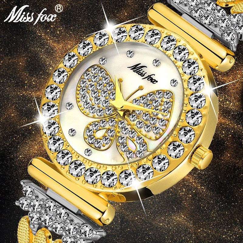 MISSFOX 2030 Luxury Butterfly Women Watches