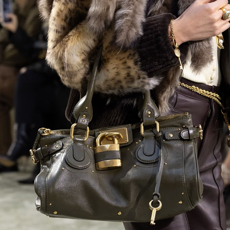 Vintage Distressed Padlock Bag