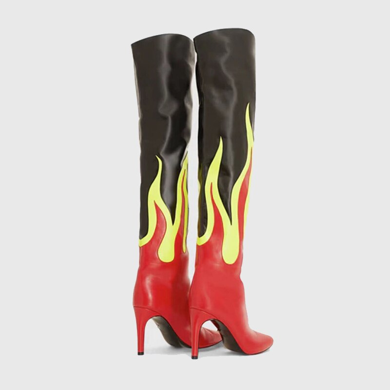 Women Over The Knee High Boots Pointed Toe Stilettos Heels Back Zipper
