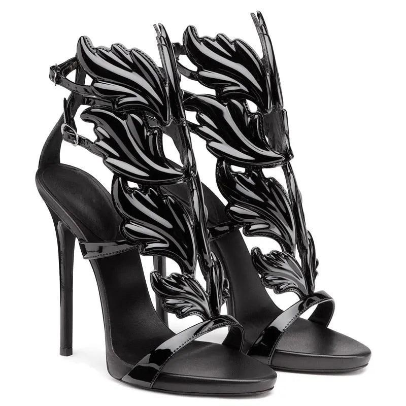 Leather Gladiator Sandals Women Gold Leaf Flame eprolo