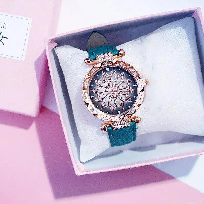 Luxury Rose Gold Women Starry Sky Diamond Watch eprolo