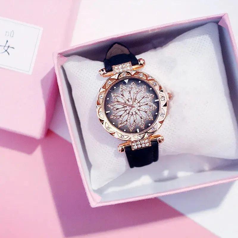 Luxury Rose Gold Women Starry Sky Diamond Watch eprolo