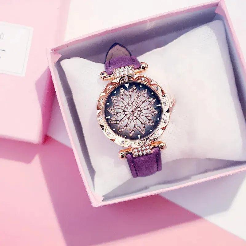 Luxury Rose Gold Women Starry Sky Diamond Watch eprolo