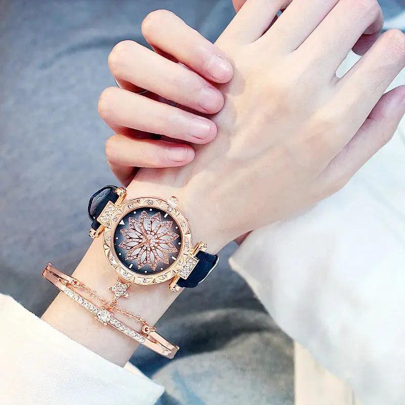 Luxury Rose Gold Women Starry Sky Diamond Watch eprolo