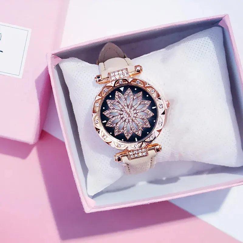 Luxury Rose Gold Women Starry Sky Diamond Watch eprolo