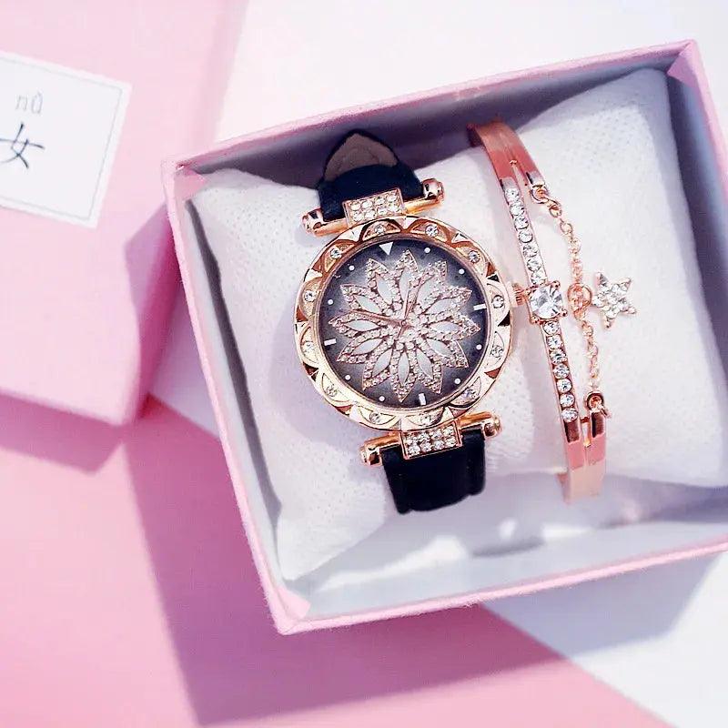 Luxury Rose Gold Women Starry Sky Diamond Watch eprolo