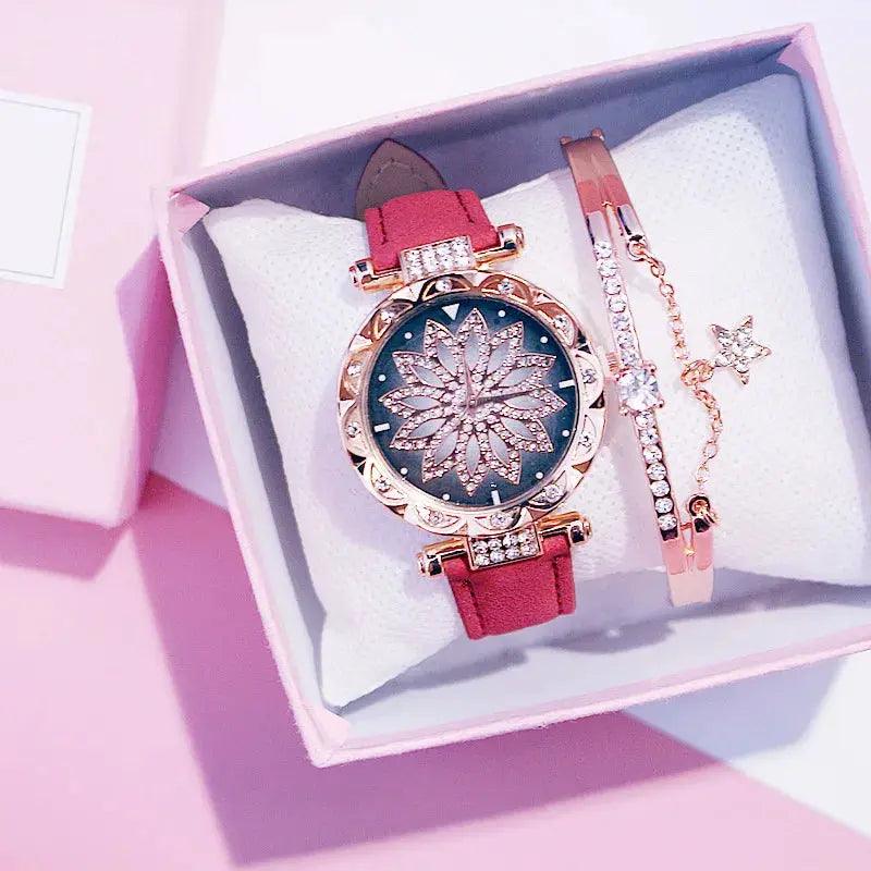 Luxury Rose Gold Women Starry Sky Diamond Watch eprolo