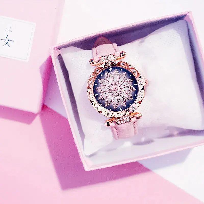 Luxury Rose Gold Women Starry Sky Diamond Watch eprolo