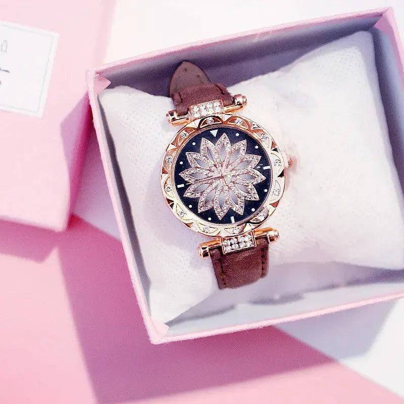 Luxury Rose Gold Women Starry Sky Diamond Watch eprolo