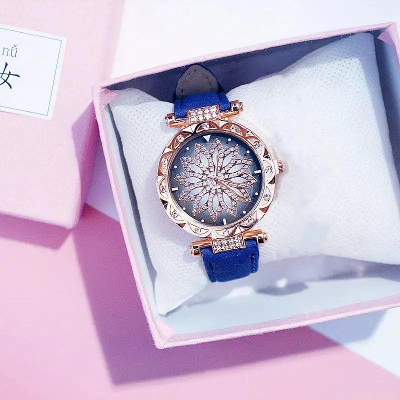 Luxury Rose Gold Women Starry Sky Diamond Watch eprolo