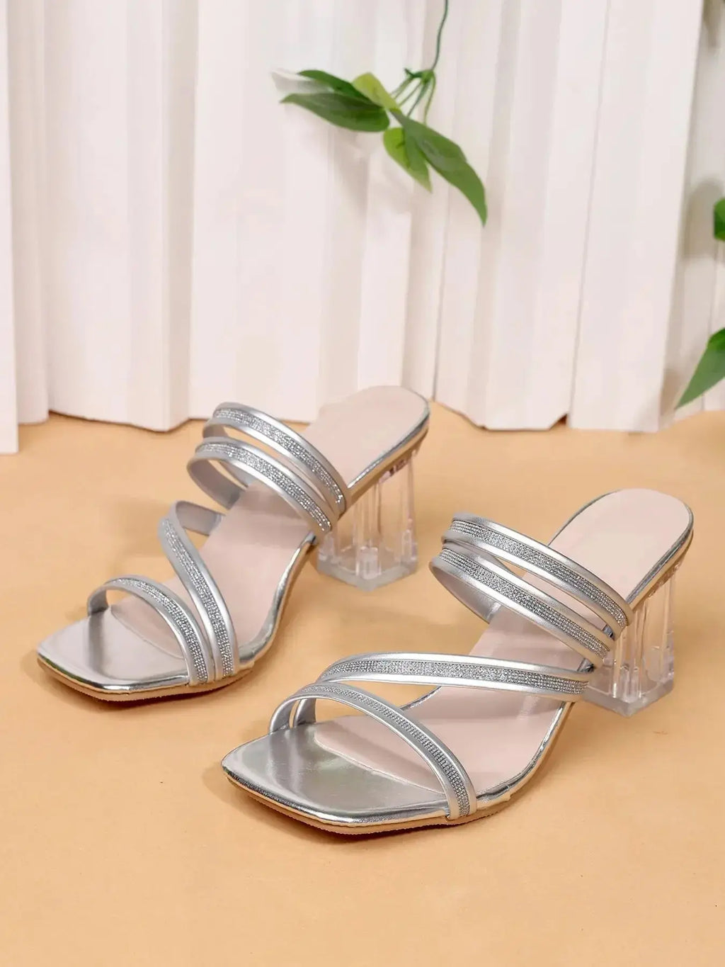 Open Toe Block Heel Sandals - DaisyDrop 