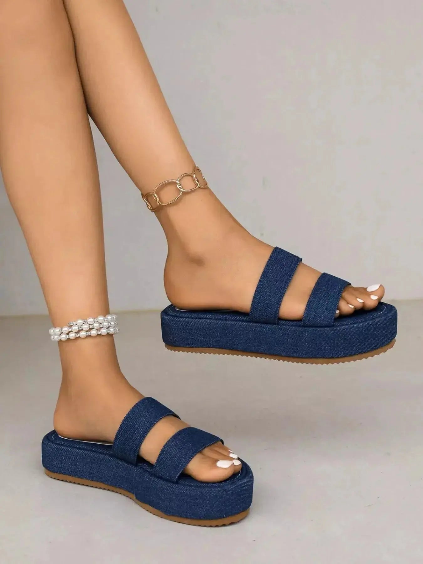 Open Toe Platform Sandals - DaisyDrop 
