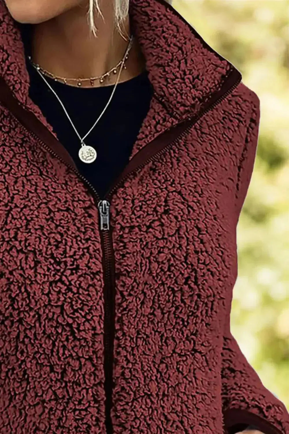 Pocketed Zip Up Turtleneck Jacket - DaisyDrop 