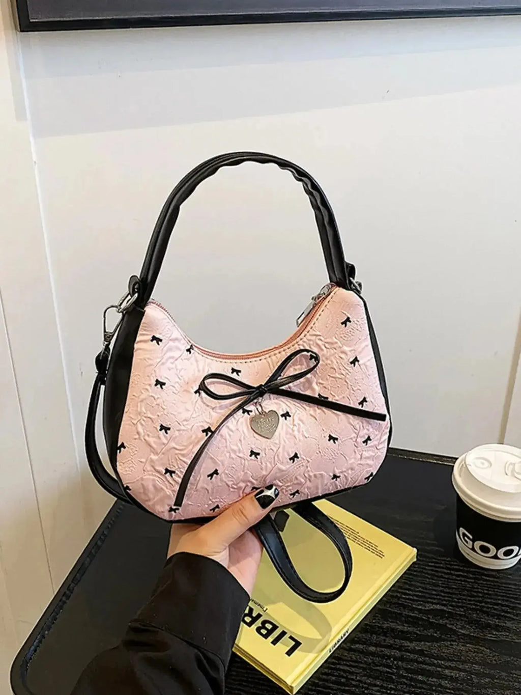 Printed Bow Shoulder Bag - DaisyDrop 