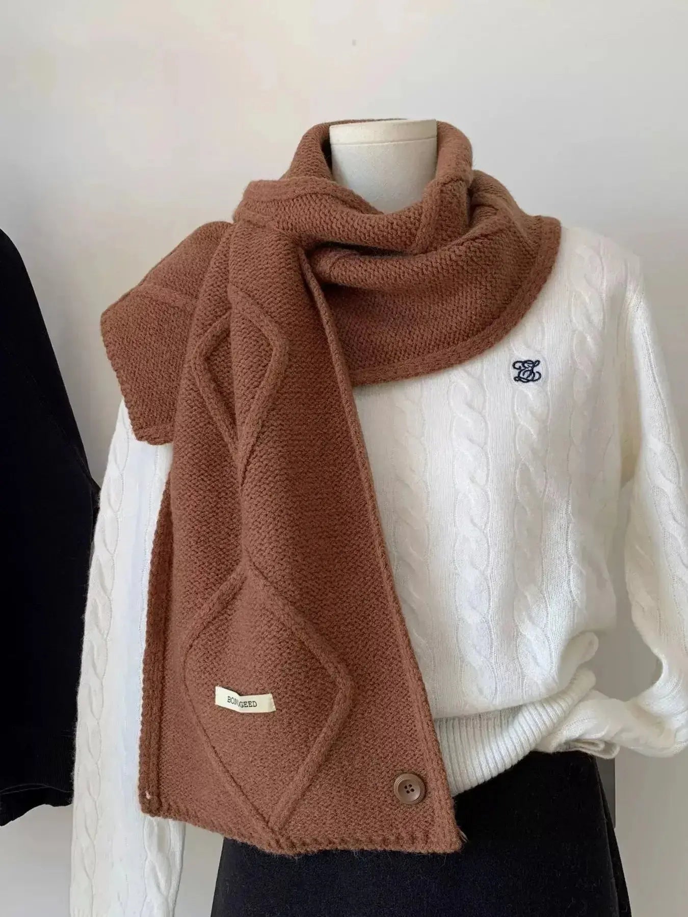 Solid Color Knitted Winter Scarf - DaisyDrop 