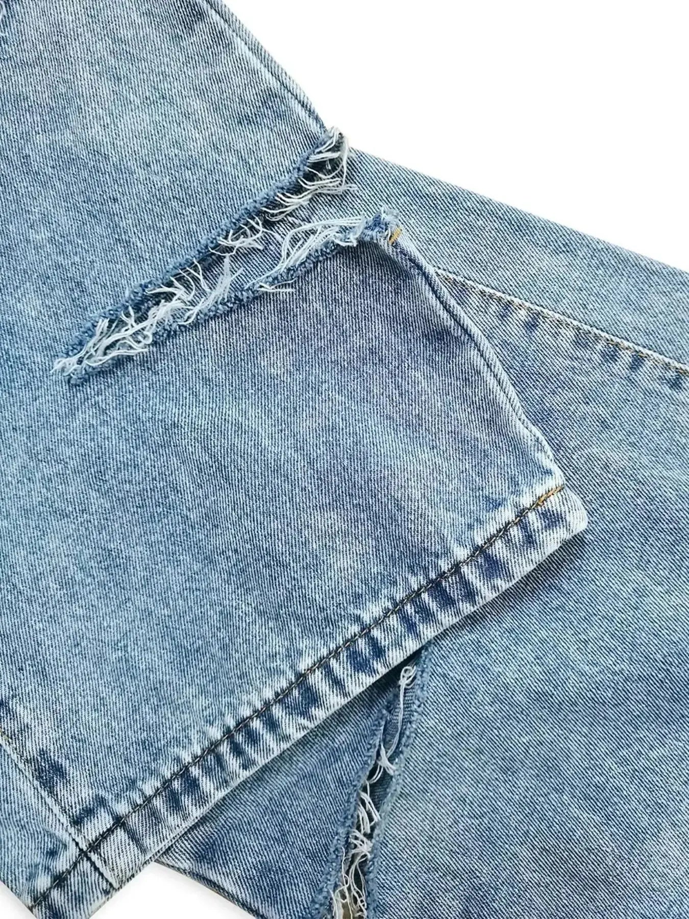 Distressed Wide Leg Jeans - DaisyDrop 