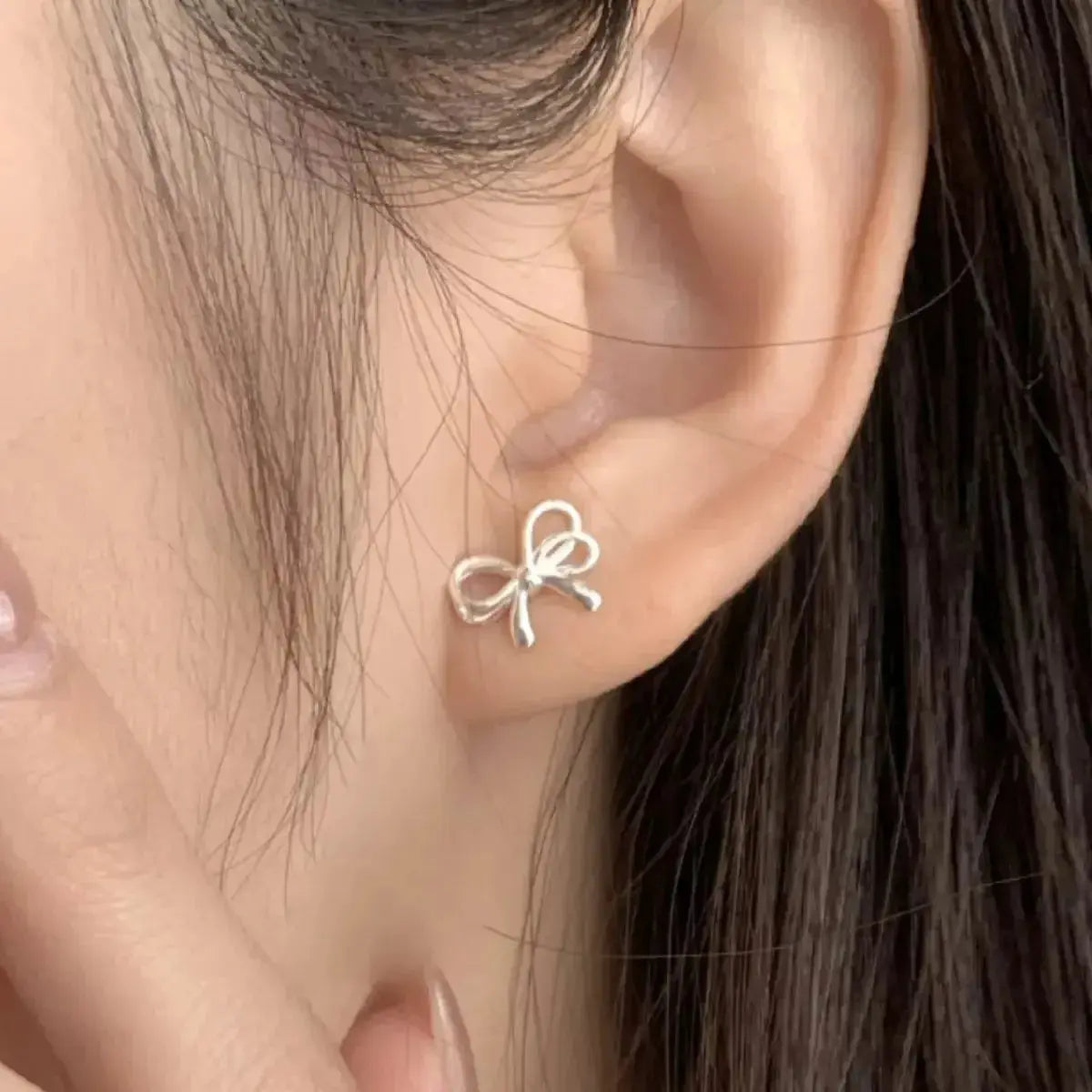 925 Sterling Silver Bow Earrings - DaisyDrop 