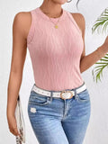 Textured Round Neck Tank Top - DaisyDrop 