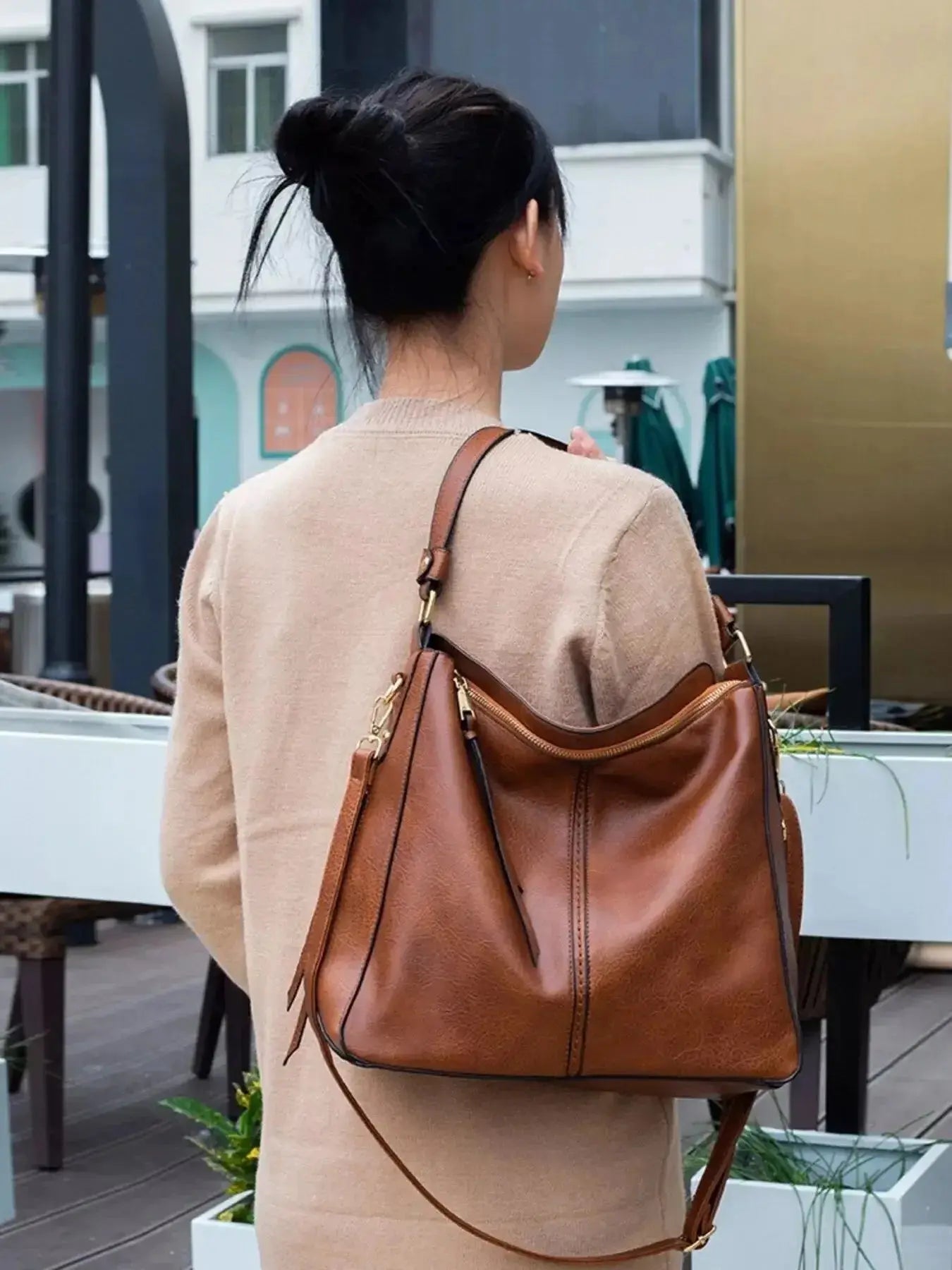 Classic PU Leather Tote Bag - DaisyDrop 