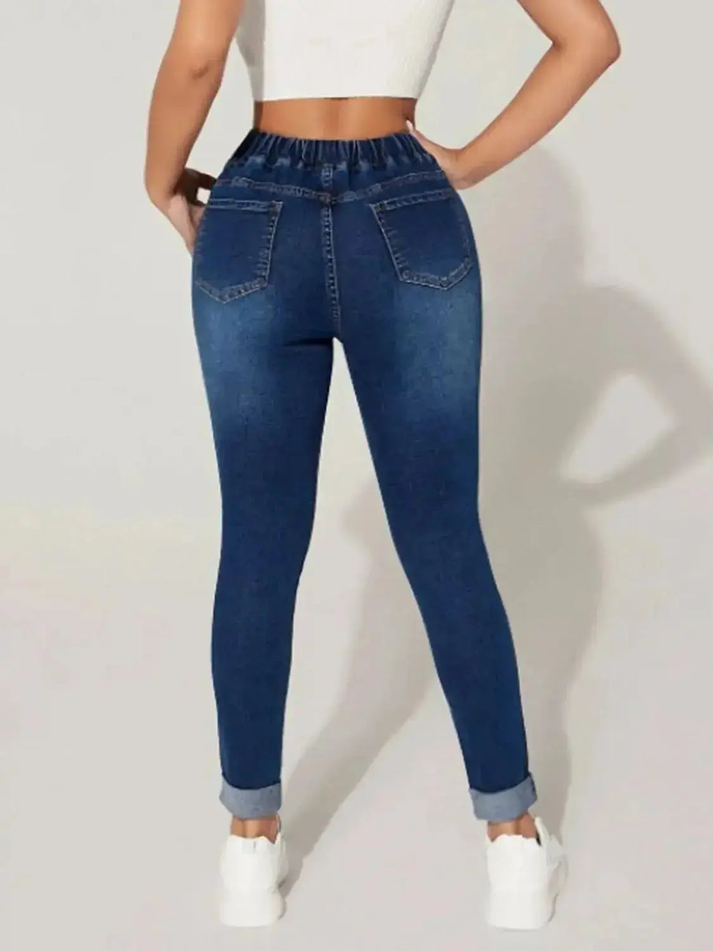 Drawstring Cropped Jeans - DaisyDrop 