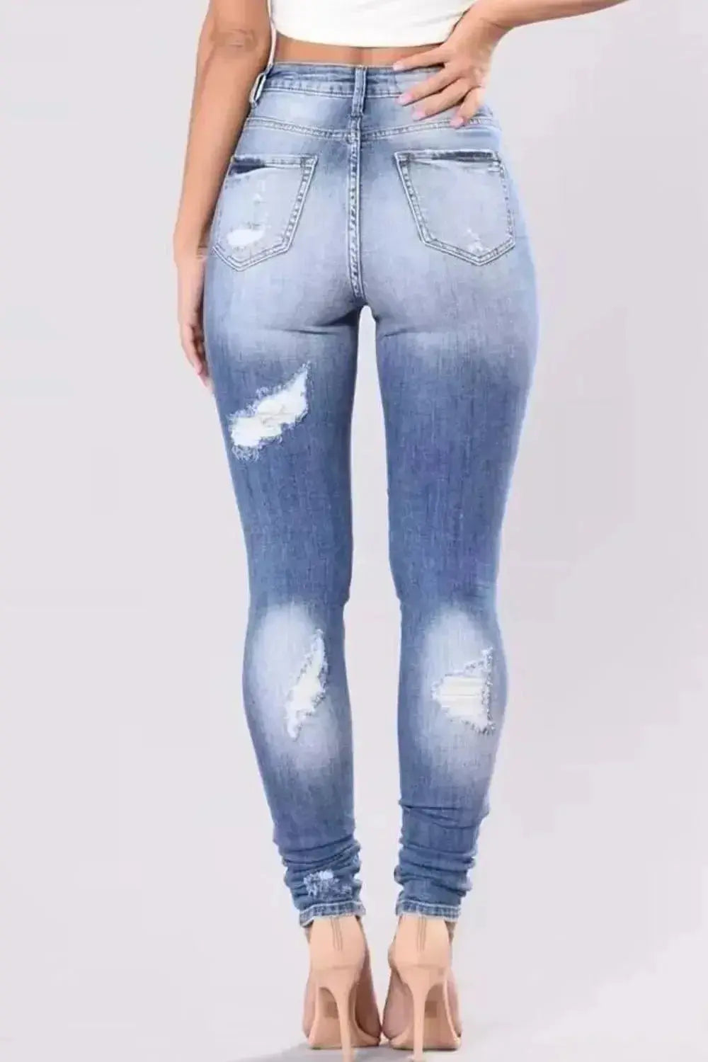 Full Size Distressed Skinny Jeans Plus Size - DaisyDrop 