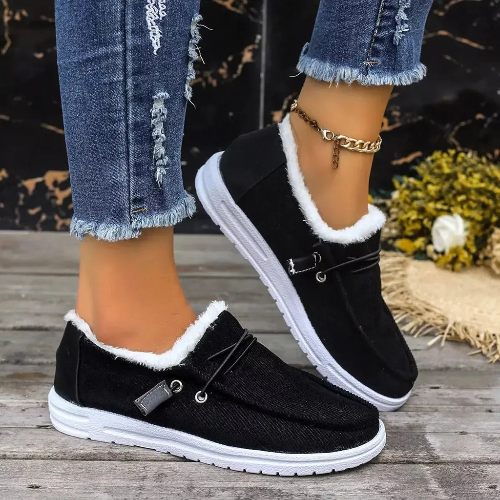 Faux Fur Lined Slip-Ons - DaisyDrop 