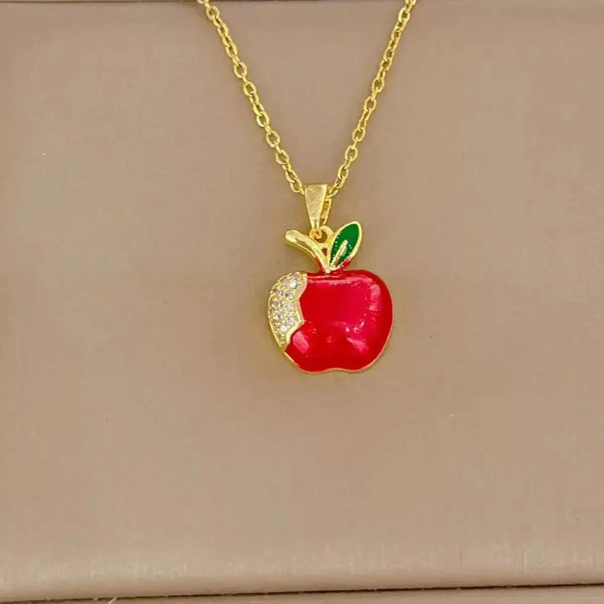 18K Gold-Plated Apple Necklace - DaisyDrop 