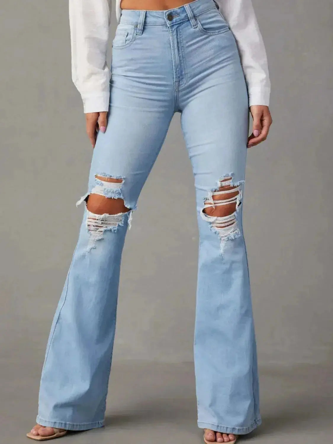 Distressed Jeans with Pockets - DaisyDrop 