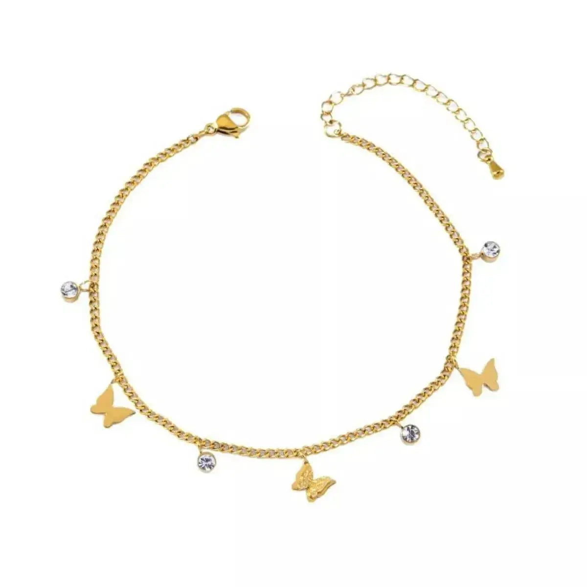 18K Gold-Plated Butterfly Charm Anklet Bracelets - DaisyDrop 