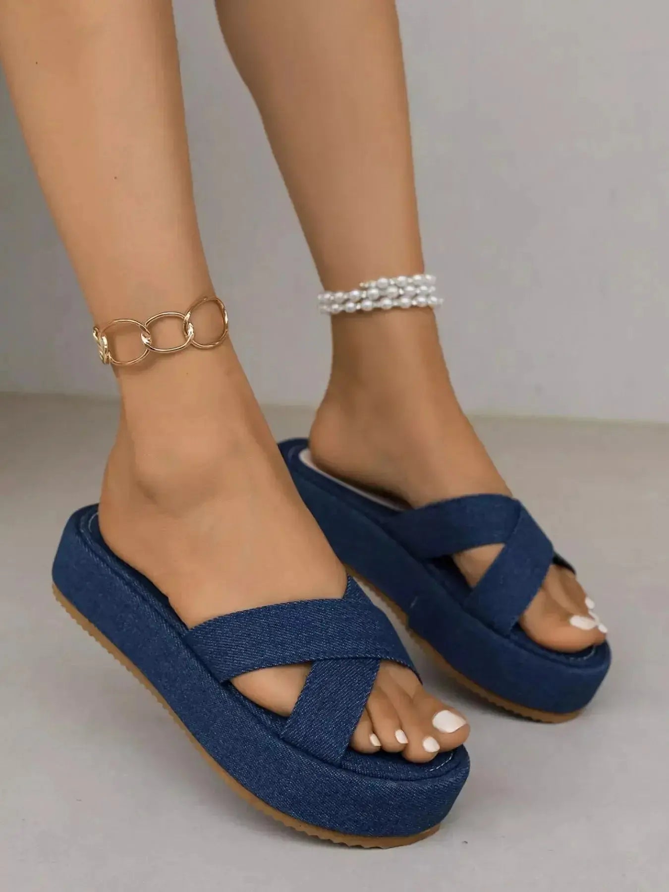 Open Toe Platform Sandals - DaisyDrop 