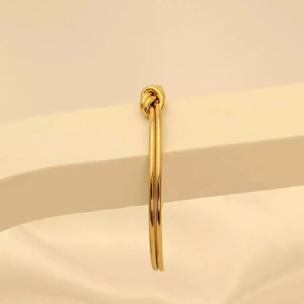 18K Gold-Plated Knot Open Bracelet - DaisyDrop 