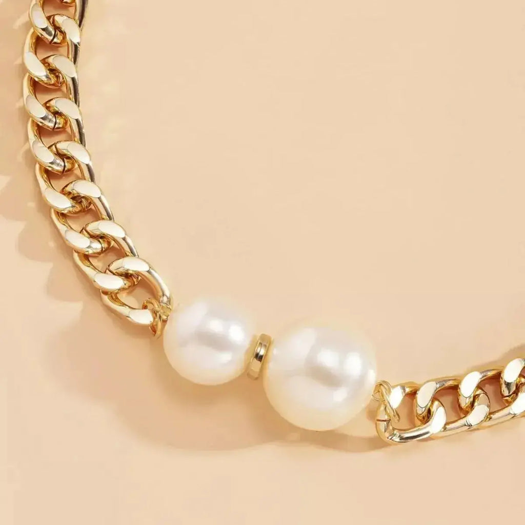 18K Gold-Plated Pearl Necklace - DaisyDrop 
